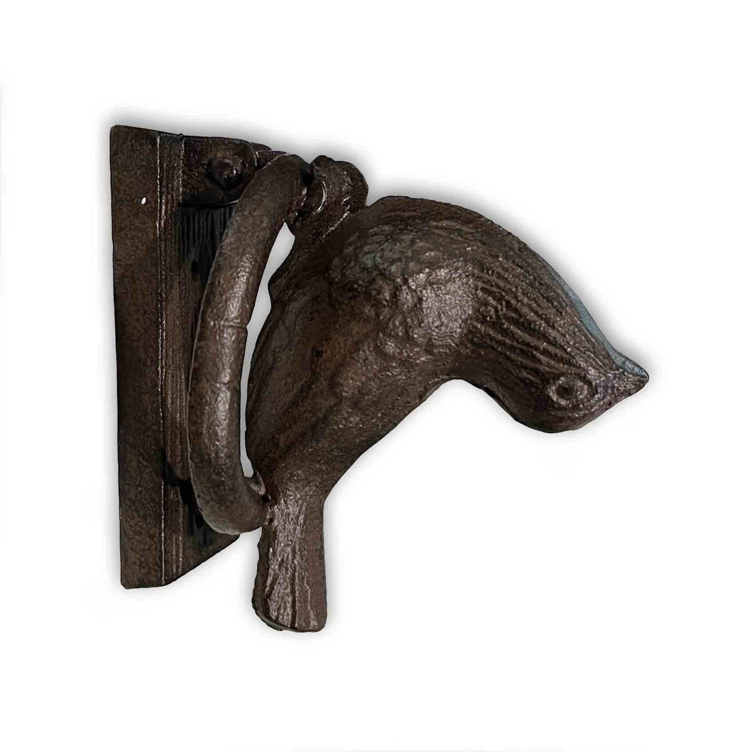 Decorative cast iron metal bird door knocker