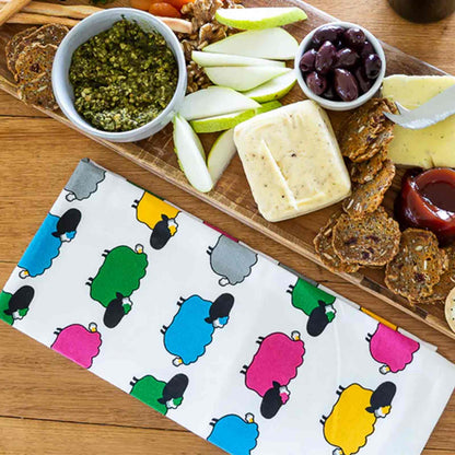 COLOURED SHEEP 100% Cotton Tea Towel