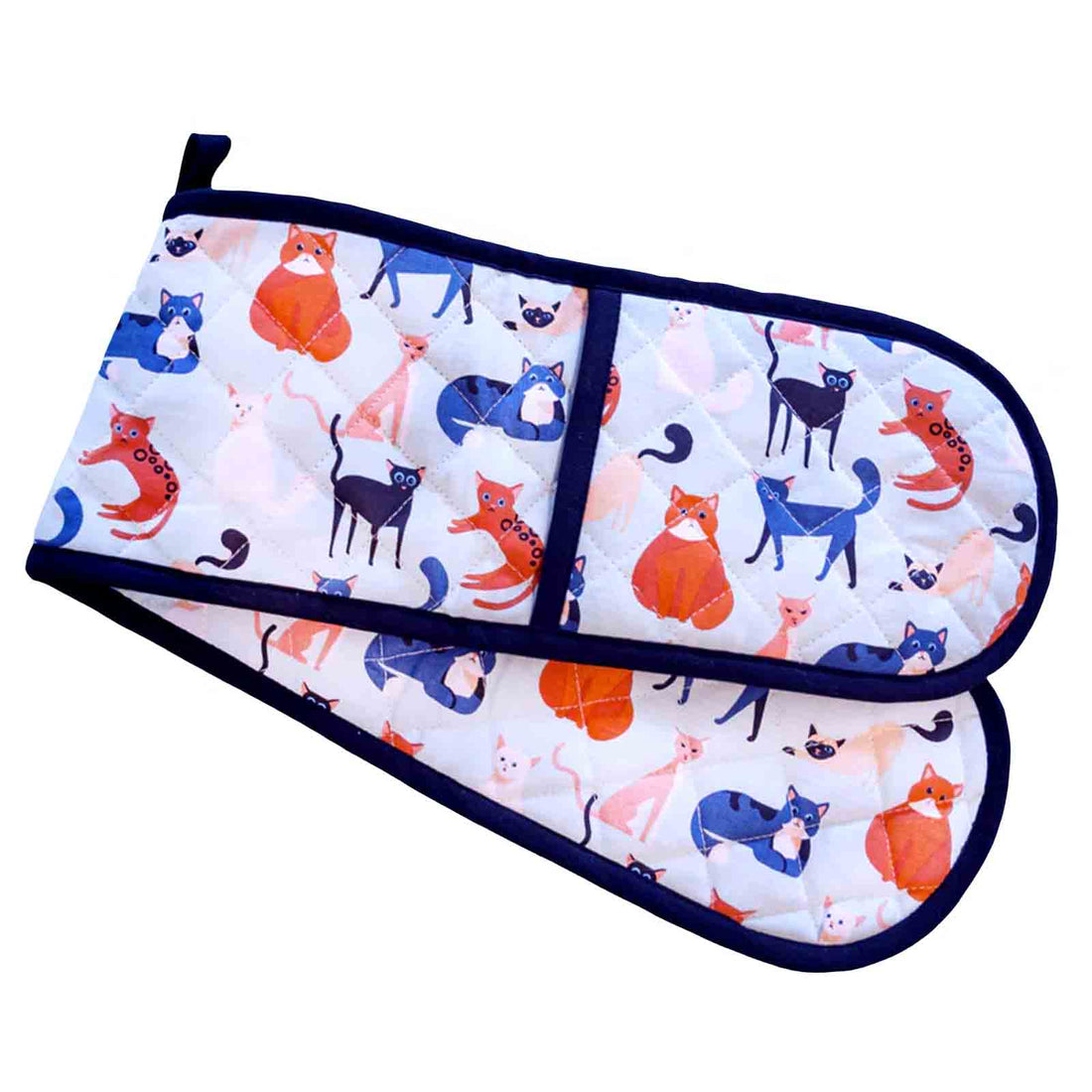 Colourful Cats 100% Cotton Double Oven Glove