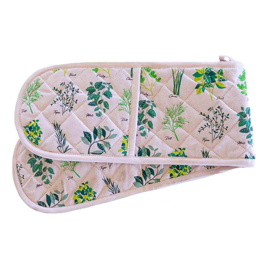 Culinary Herbs 100% Cotton Double Oven Glove