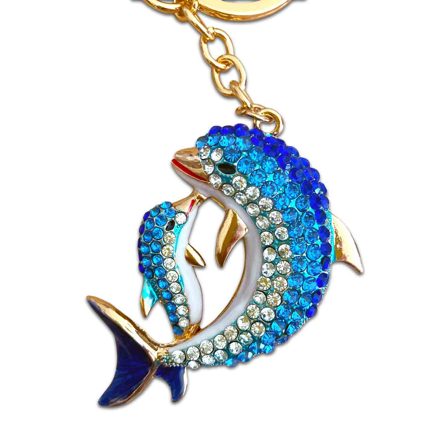 Dolphin - Australian Animal &quot;Aussie Bling&quot; Metal Keyring