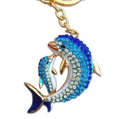 Dolphin - Australian Animal &quot;Aussie Bling&quot; Metal Keyring