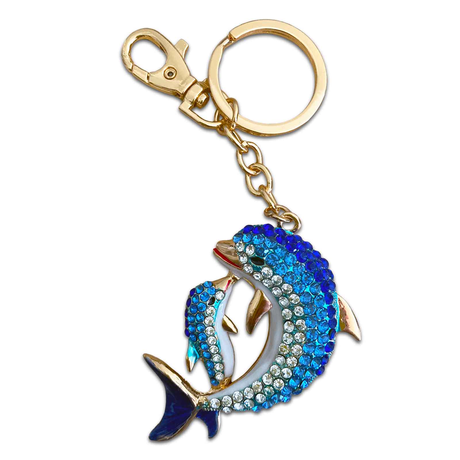 Dolphin - Australian Animal &quot;Aussie Bling&quot; Metal Keyring