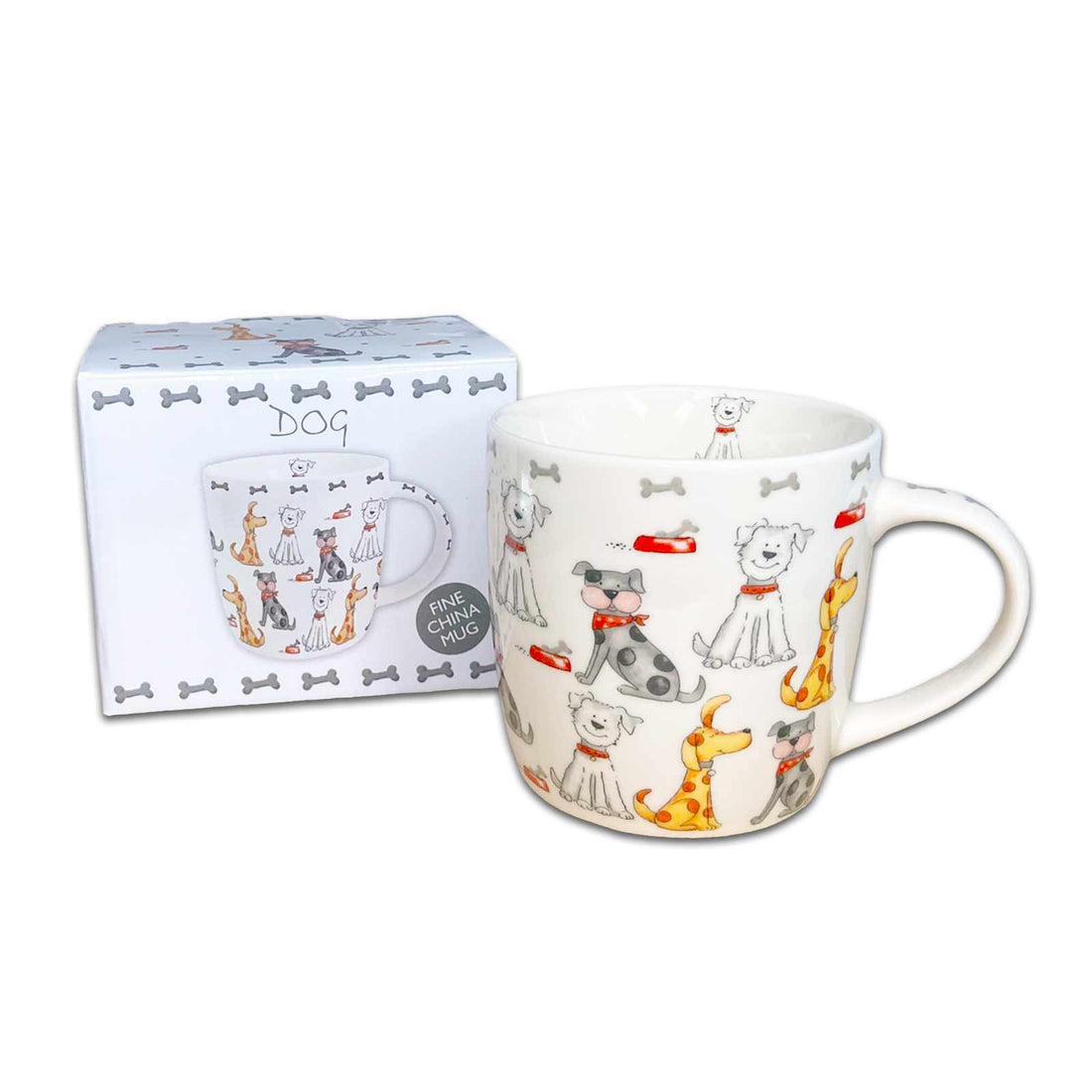 Faithful Friends Multi Dogs Fine China Gift Boxed Coffee Mug