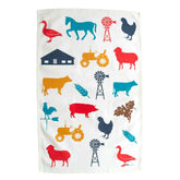 Absorbent cotton tea towel with farmyard print – Australian kitchen accessory