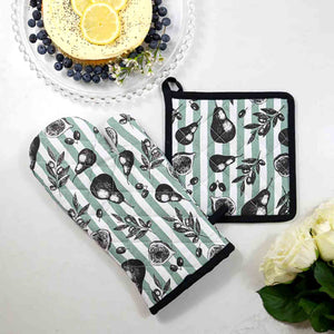 FIG AND PEAR Oven Mitt & Pot Holder Set