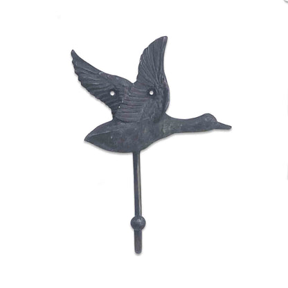 Decorative wall hook shaped like a flying duck or bird on a white background