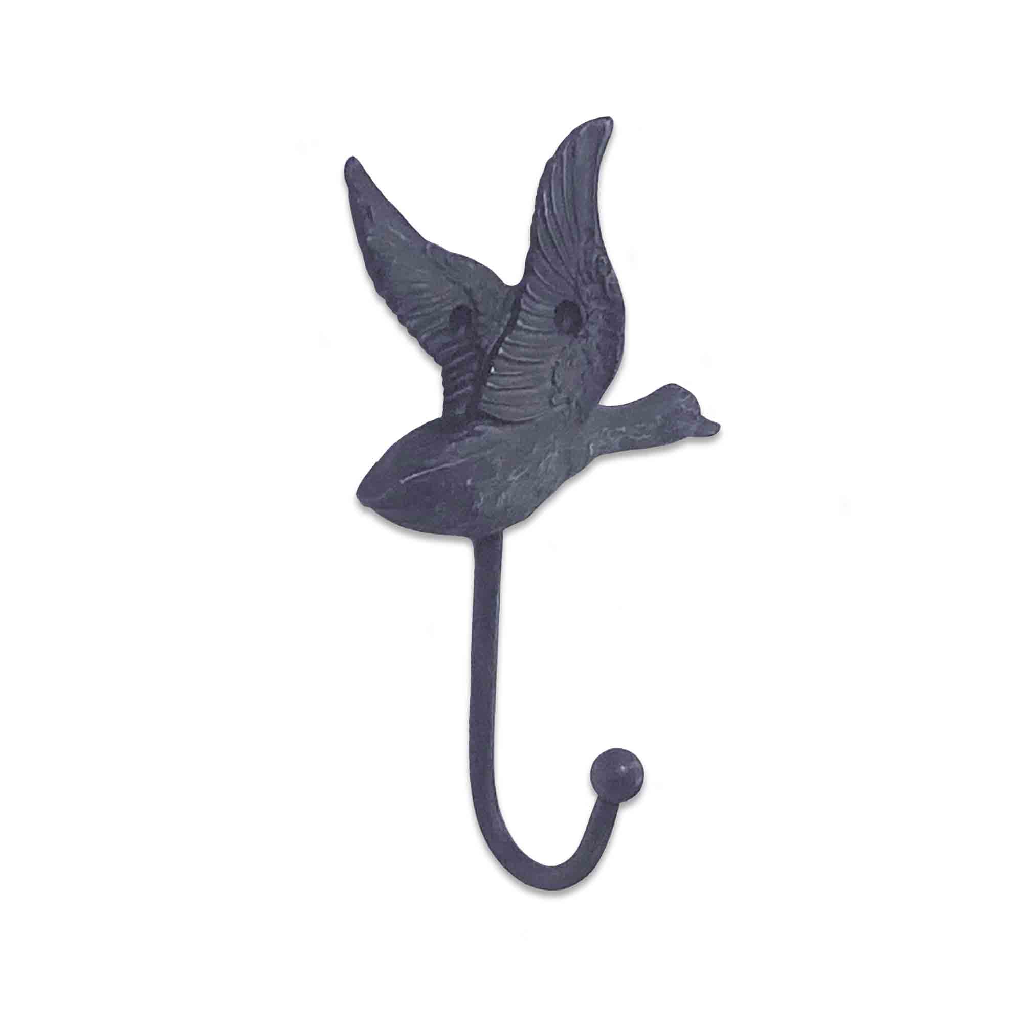 Decorative wall hook shaped like a bird on a white background