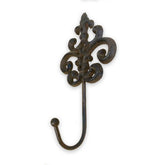 Decorative wall hook with intricate Fleur-de-lis design on a white background