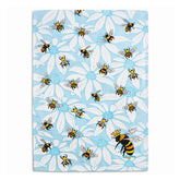 Flower Bees 100% Cotton Tea Towel