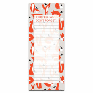 For Fox Sake Don't Forget! Magnetic Note Pad Jotter