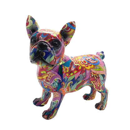 French Bulldog Groovy Art Resin Sculpture Figure