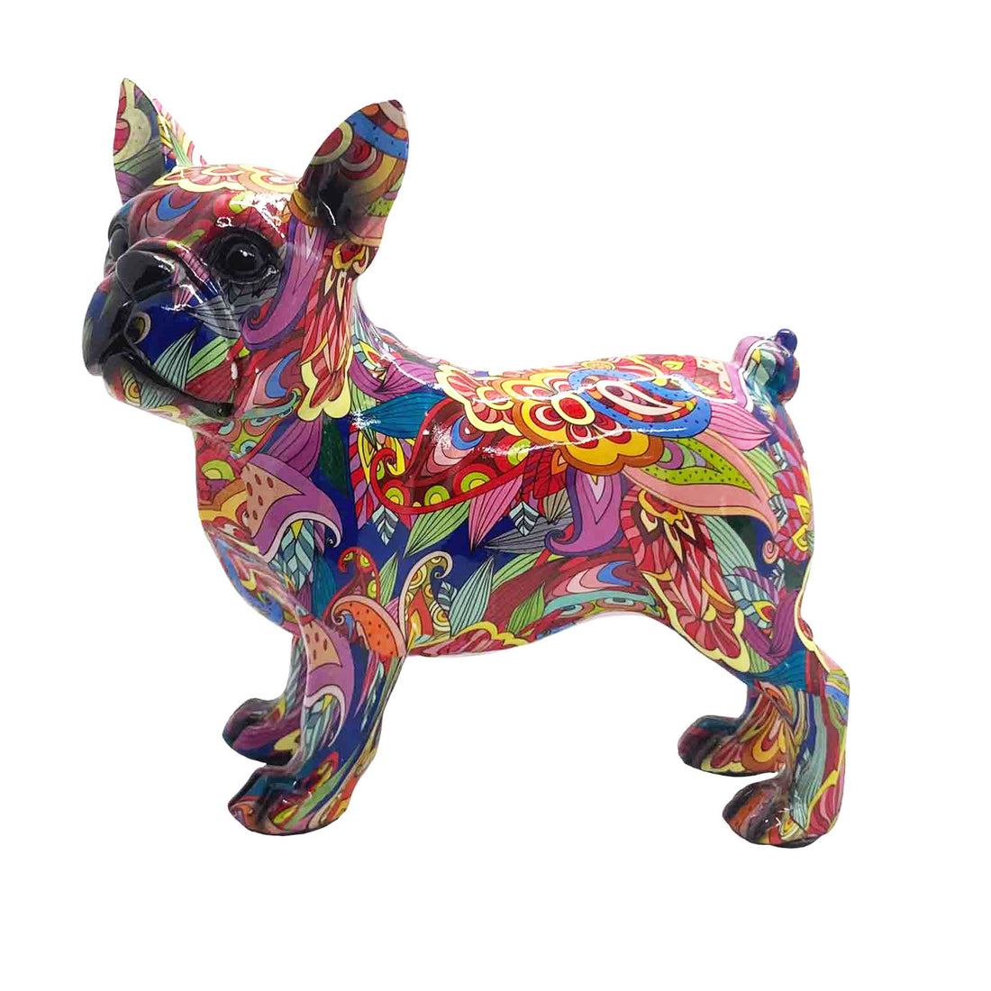 French Bulldog Groovy Art Resin Sculpture Figure