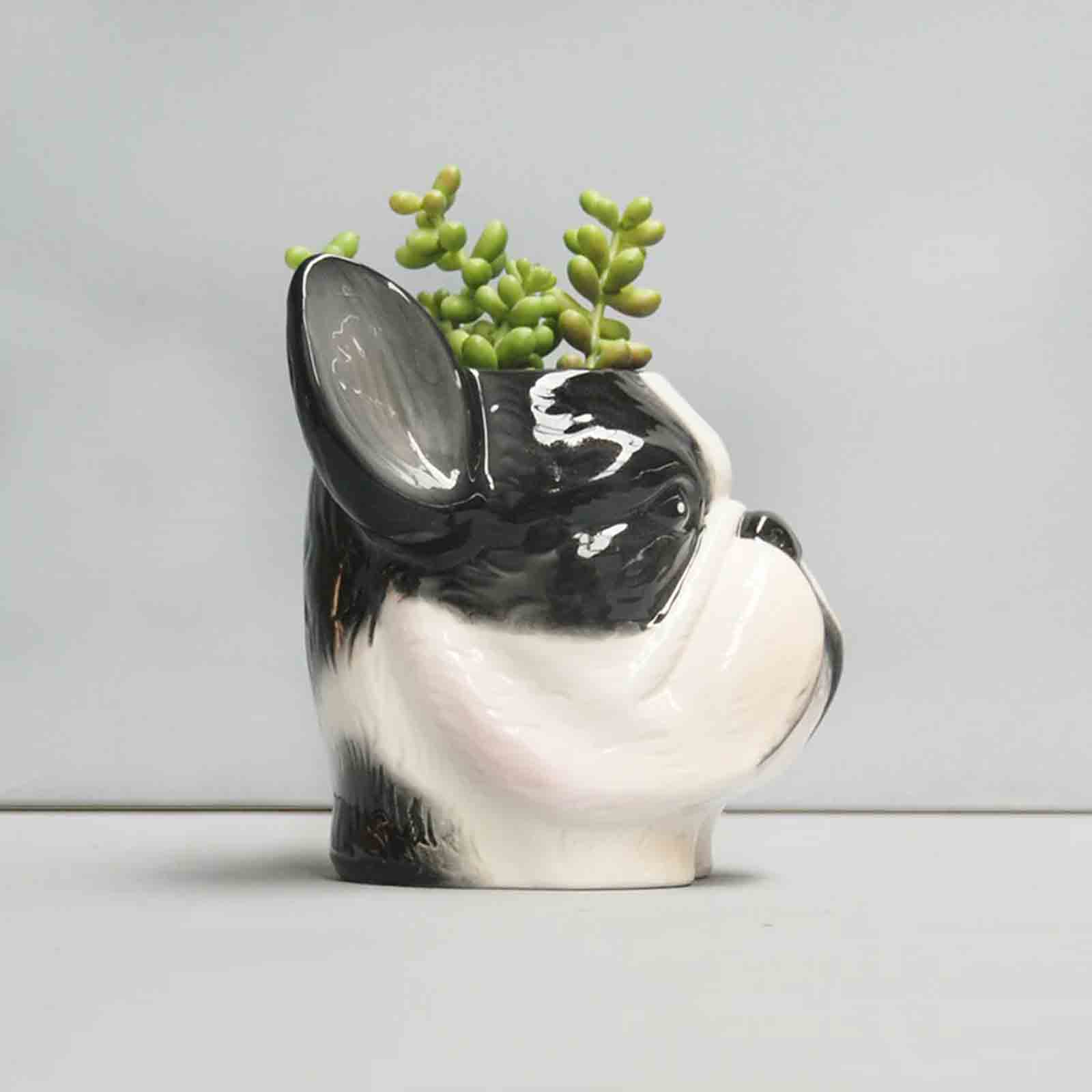 Ceramic planter shaped like a dog&