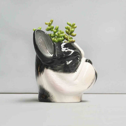 Ceramic planter shaped like a dog&