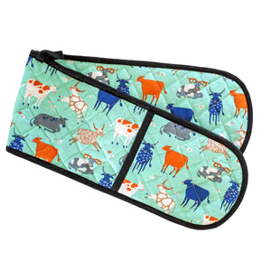 Green Cows Double Oven Glove
