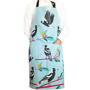 Magpies Green Cotton Apron – Heavy Duty, Durable Kitchen & Garden Wear