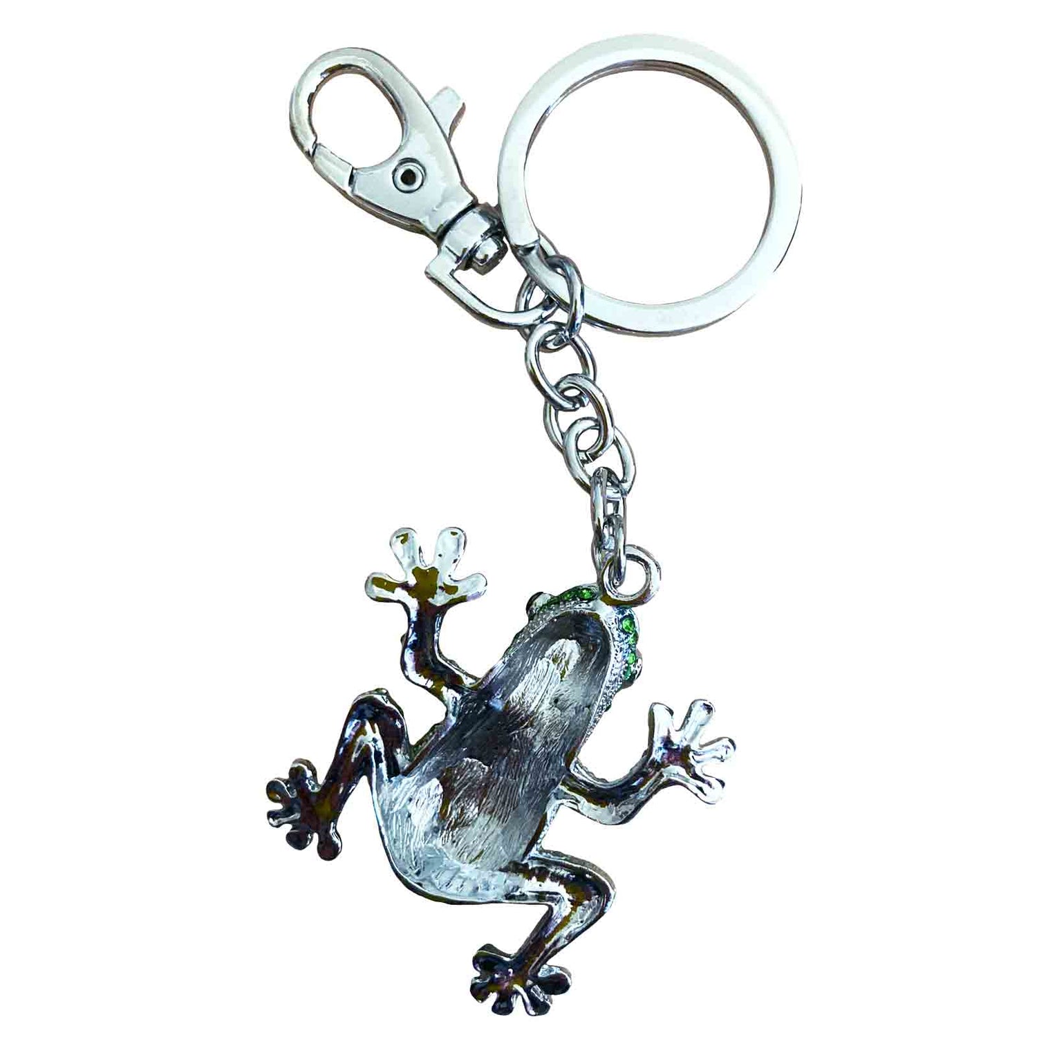 Green Tree Frog (back) - Australian Animal &quot;Aussie Bling&quot; Metal Keyring