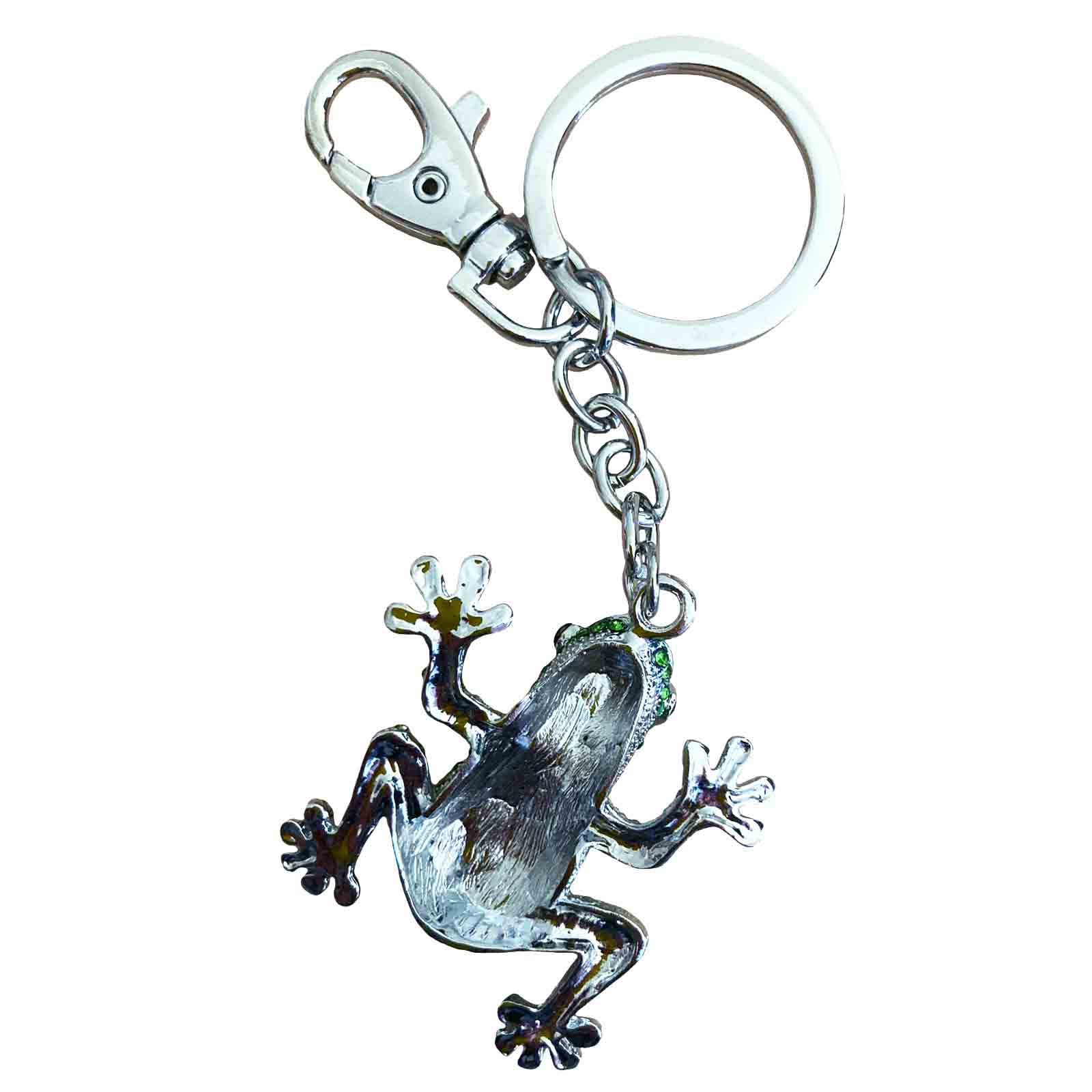 Green Tree Frog (back) - Australian Animal &quot;Aussie Bling&quot; Metal Keyring