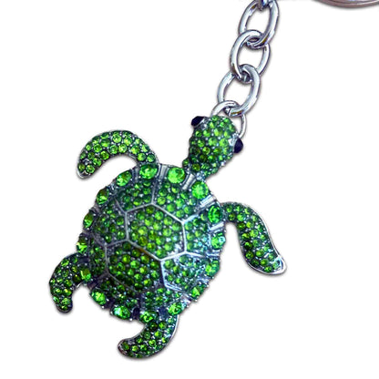 Green Turtle - Australian Animal &quot;Aussie Bling&quot; Metal Keyring