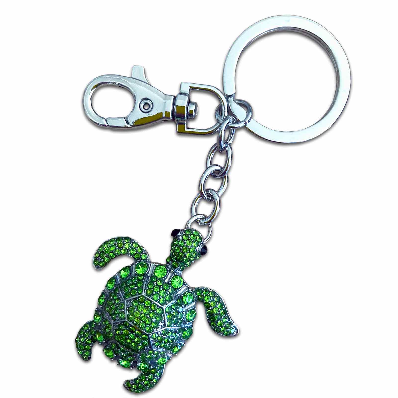 Green Turtle - Australian Animal &quot;Aussie Bling&quot; Metal Keyring