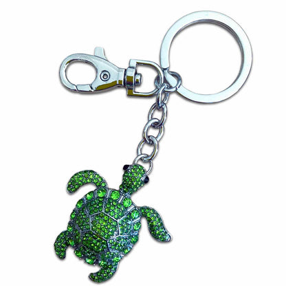 Green Turtle - Australian Animal &quot;Aussie Bling&quot; Metal Keyring