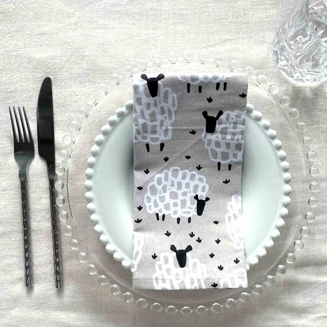 Grey Sheep 100% Cotton Cloth Napkins - Set of 4