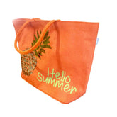 Hello Summer Sequin Pineapple Beach Bag Tote