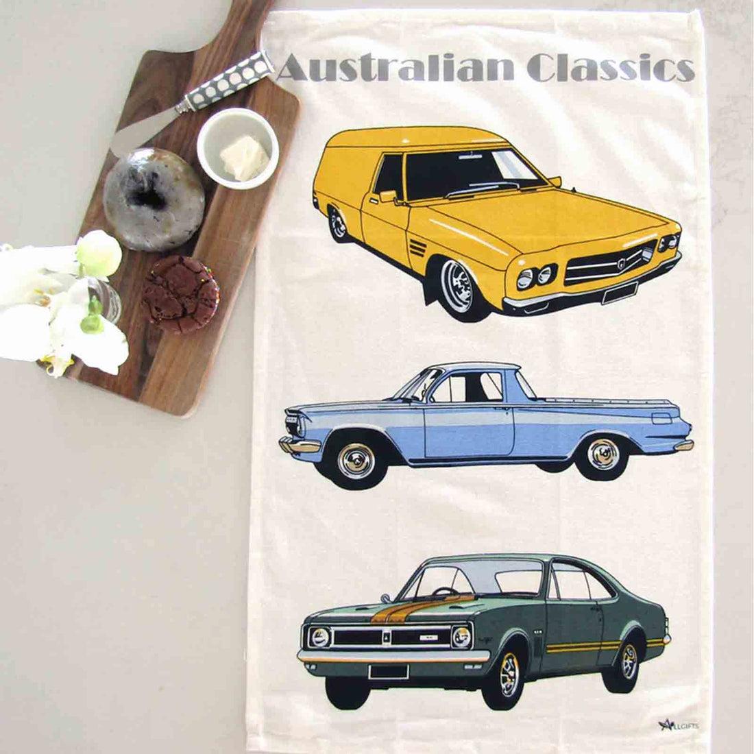 Holden - Australian Classic Cars 100% Cotton Tea Towel