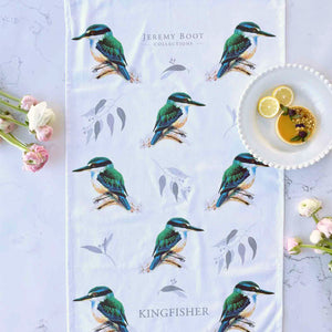 Jeremy Boot - Kingfisher - Birds of Australia 100% Cotton Tea Towel