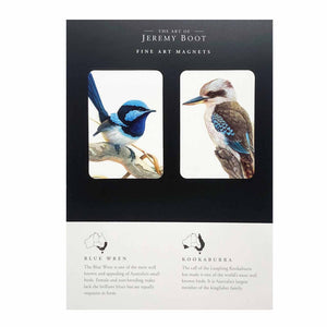 Jeremy Boot Fine Art Magnets - Blue Wren / Kookaburra