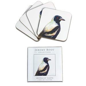 Jeremy Boot Collections Australian Magpie Fine Art Coasters