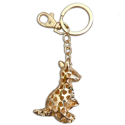 Kangaroo (back) - Australian Animal &quot;Aussie Bling&quot; Metal Keyring