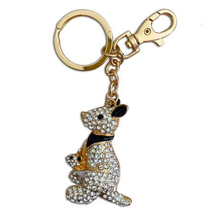 Kangaroo - Australian Animal &quot;Aussie Bling&quot; Metal Keyring