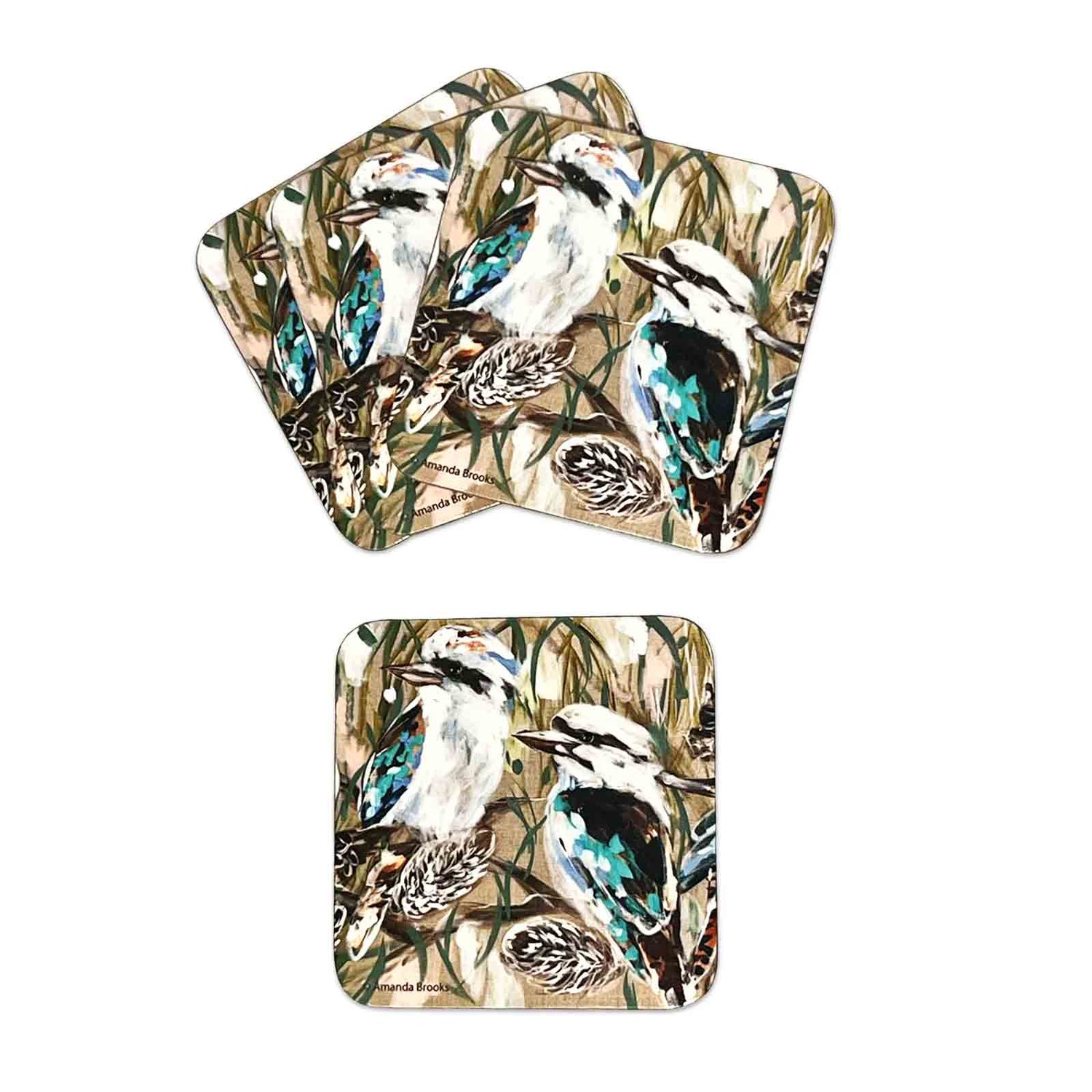 Kookaburra &amp; Banksia Placemats / Coasters