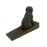 Resin Labrador Dog on a Wooden Door Wedge