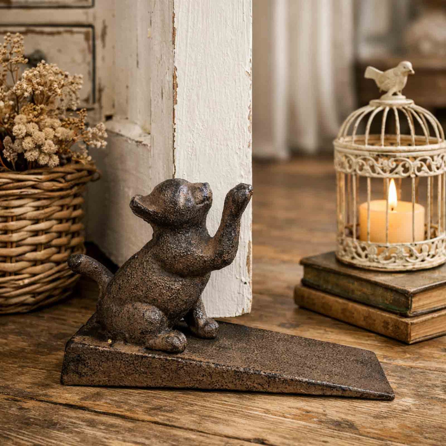 Cat Cast Iron Wedge Doorstop