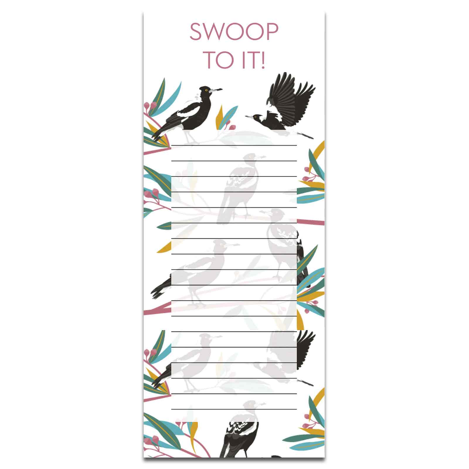 Swoop To It! - Magpies Magnetic Shopping List Jotter Notepad