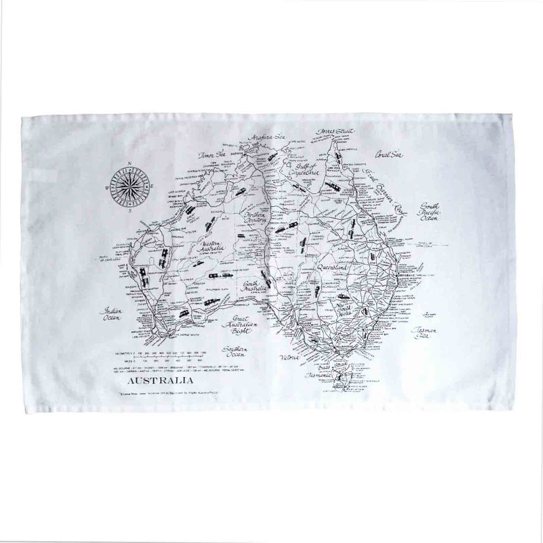 Map of Australia 100% Cotton Tea Towel