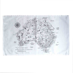 MAP OF AUSTRALIA 100% Cotton Tea Towel