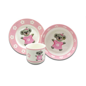 Baby's First Ceramic Breakfast Set - Pink Koala - Marja Leena
