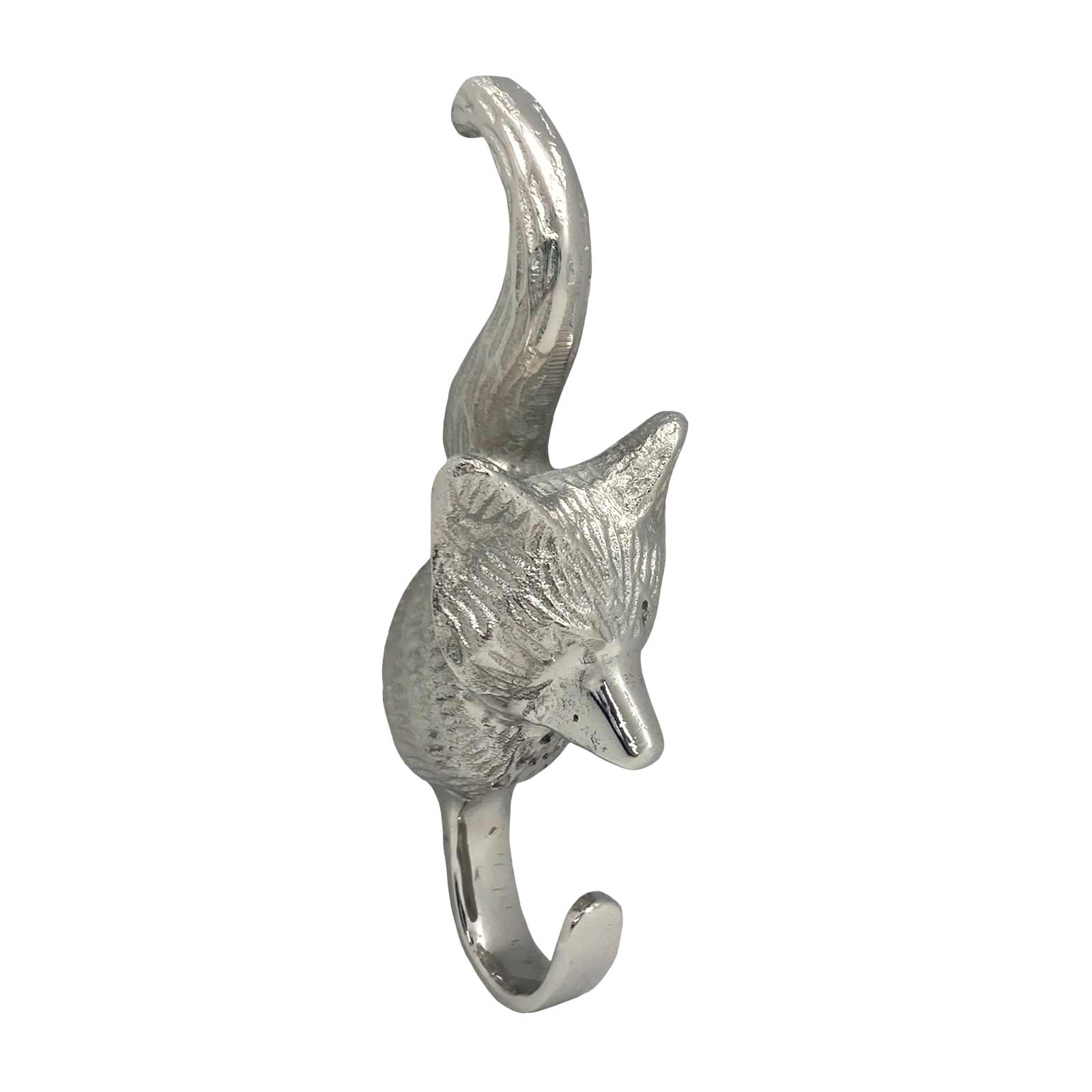 Metal Fox Wall Hook - Silver