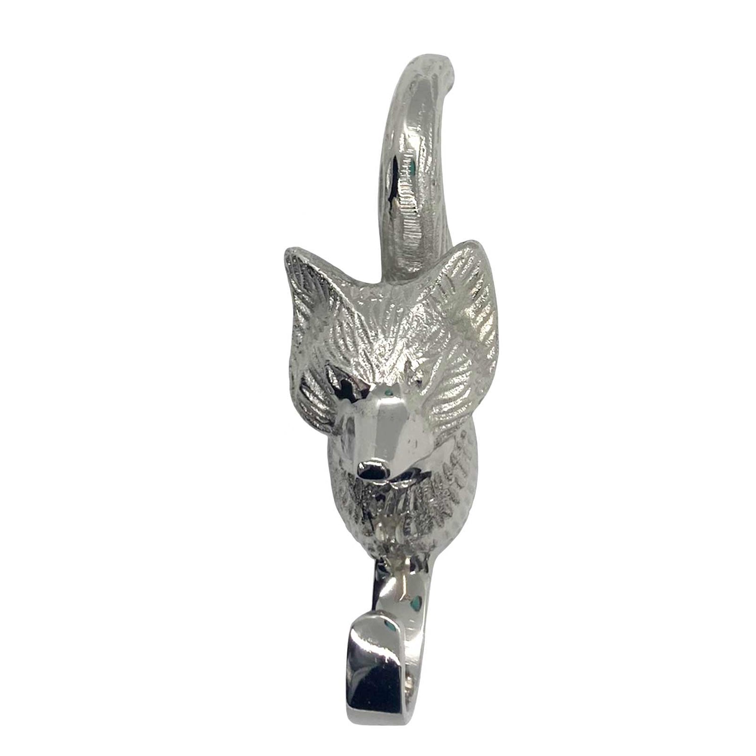 Metal Fox Wall Hook - Silver