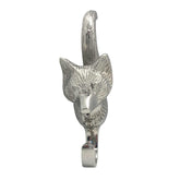 Metal Fox Wall Hook - Silver