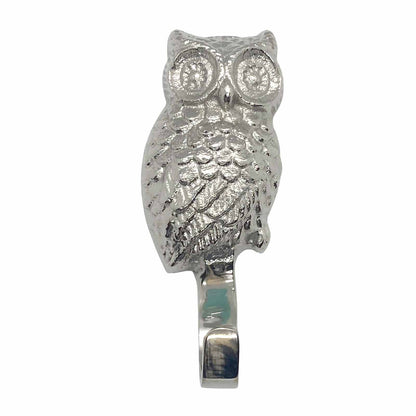 Metal Owl Wall Hook - Silver