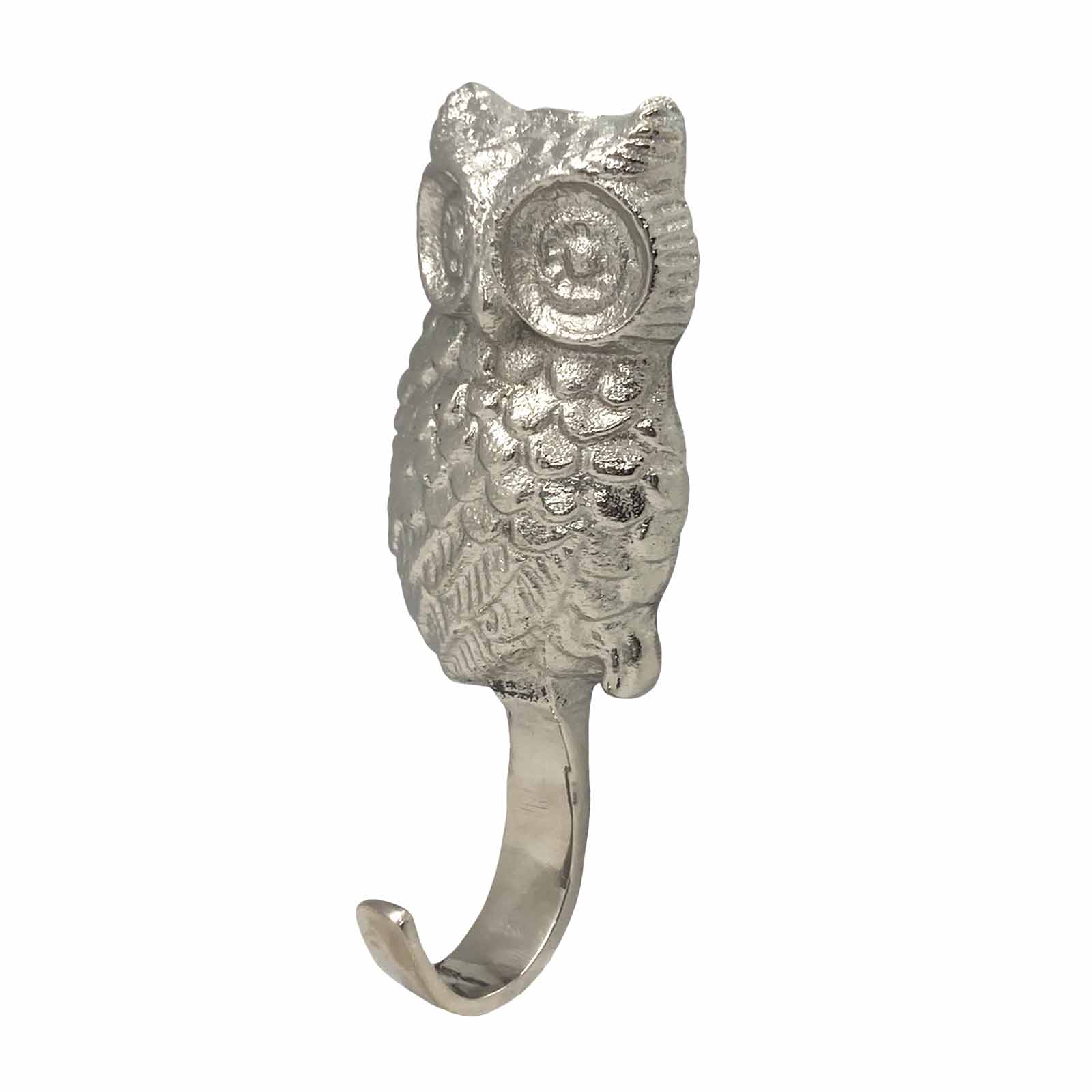 Metal Owl Wall Hook - Silver