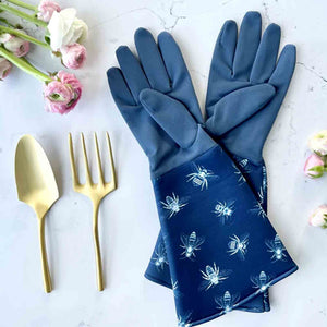 Navy Sketch Bees Gardening Gloves