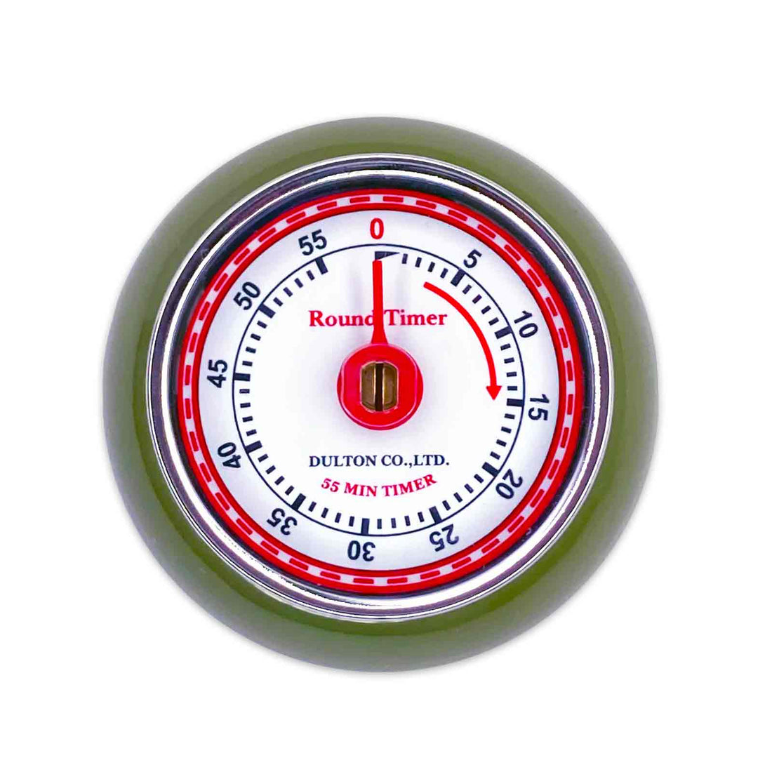 Olive Green Dulton Magnetic Metal Mechanical Kitchen Timer