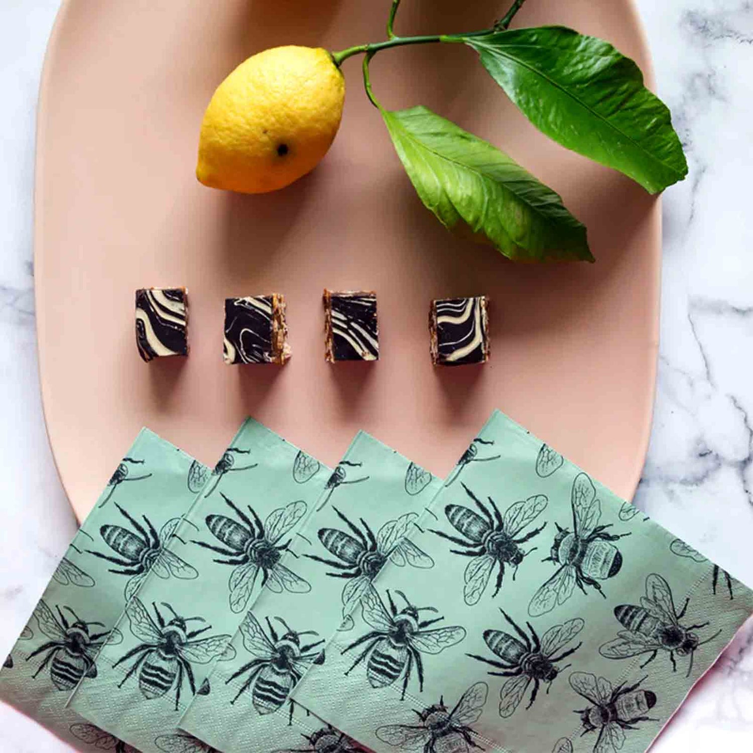 PAPER NAPKIN - SKETCH BEES 33cm Pack of 20
