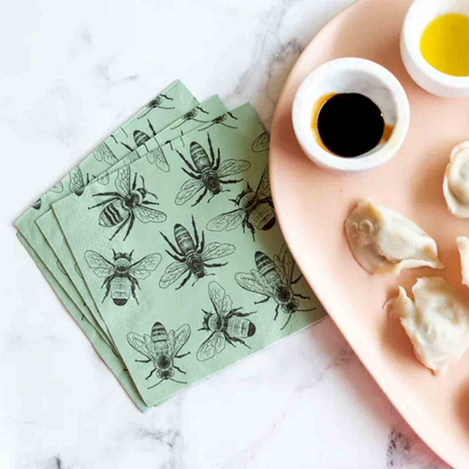 PAPER NAPKIN - SKETCH BEES 33cm Pack of 20